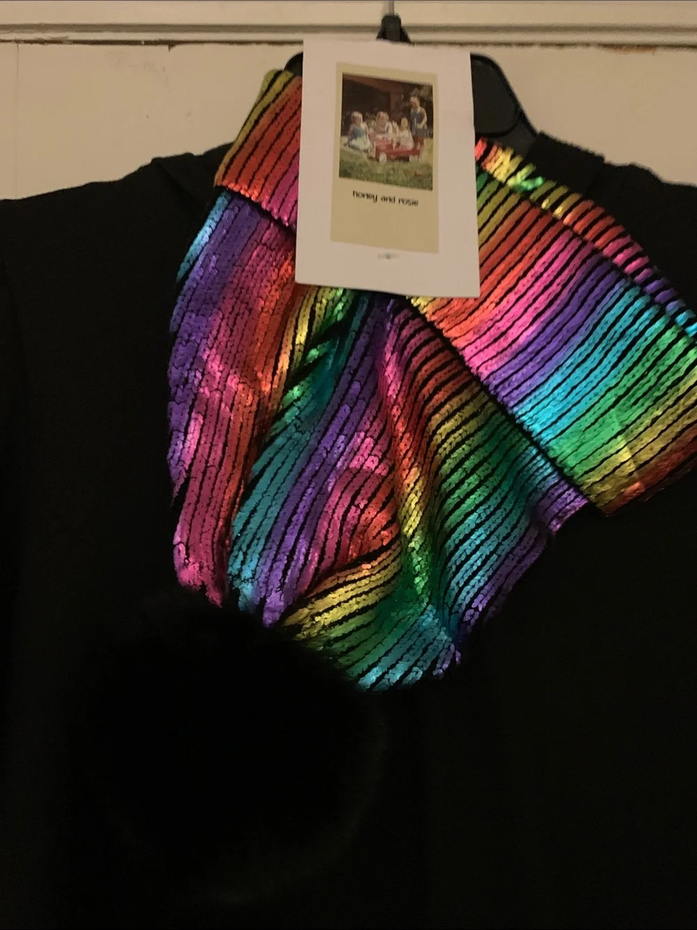 Kids Rainbow dress with Accessory - Black Dress Set